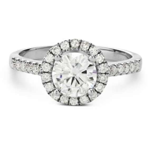 Charles and Colvard Jewelry - Beautiful 1 1/3 Carat Moissanite Halo Ring
